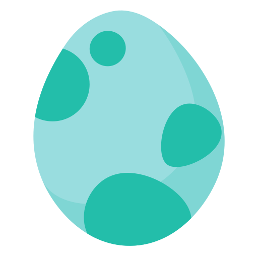 A blue cartoon dinosaur egg